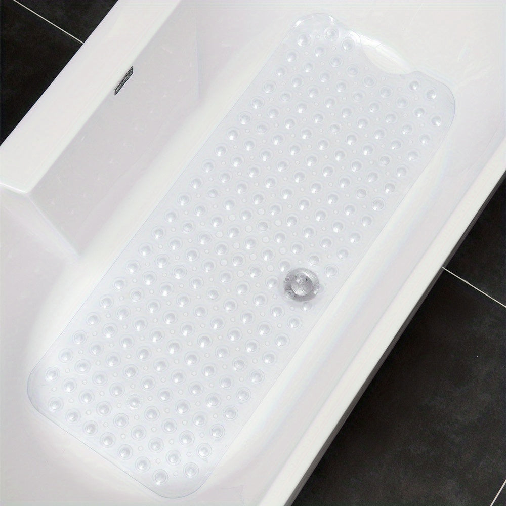 XL Non-Slip Bath Mat - Extra Long Shower Mat with Suction Cups for Safety