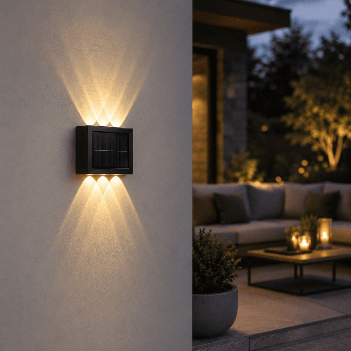 WallBeam - Solar Outdoor Wall Light 6 LED IP54 Warm White